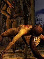 The sudden pain making her groan - Jungle camp by Quoom